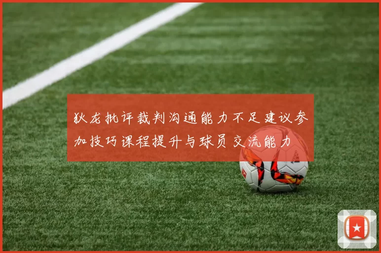 狄龙批评裁判沟通能力不足建议参加技巧课程提升与球员交流能力